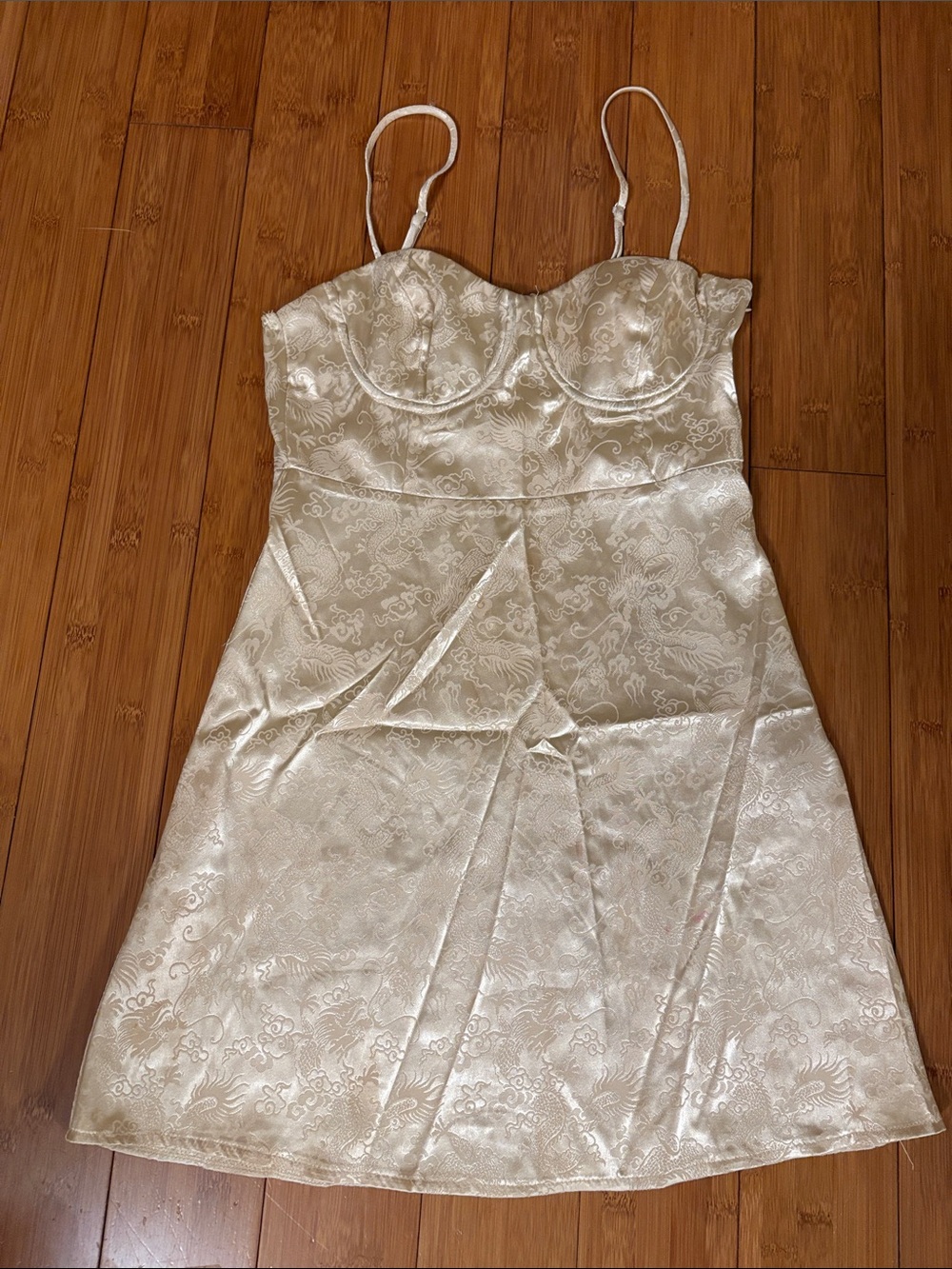Princess Polly Champagne Satin Mini Dress